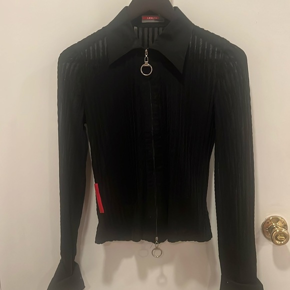 vintage prada y2k zip up shirt authentic - Picture 3 of 8